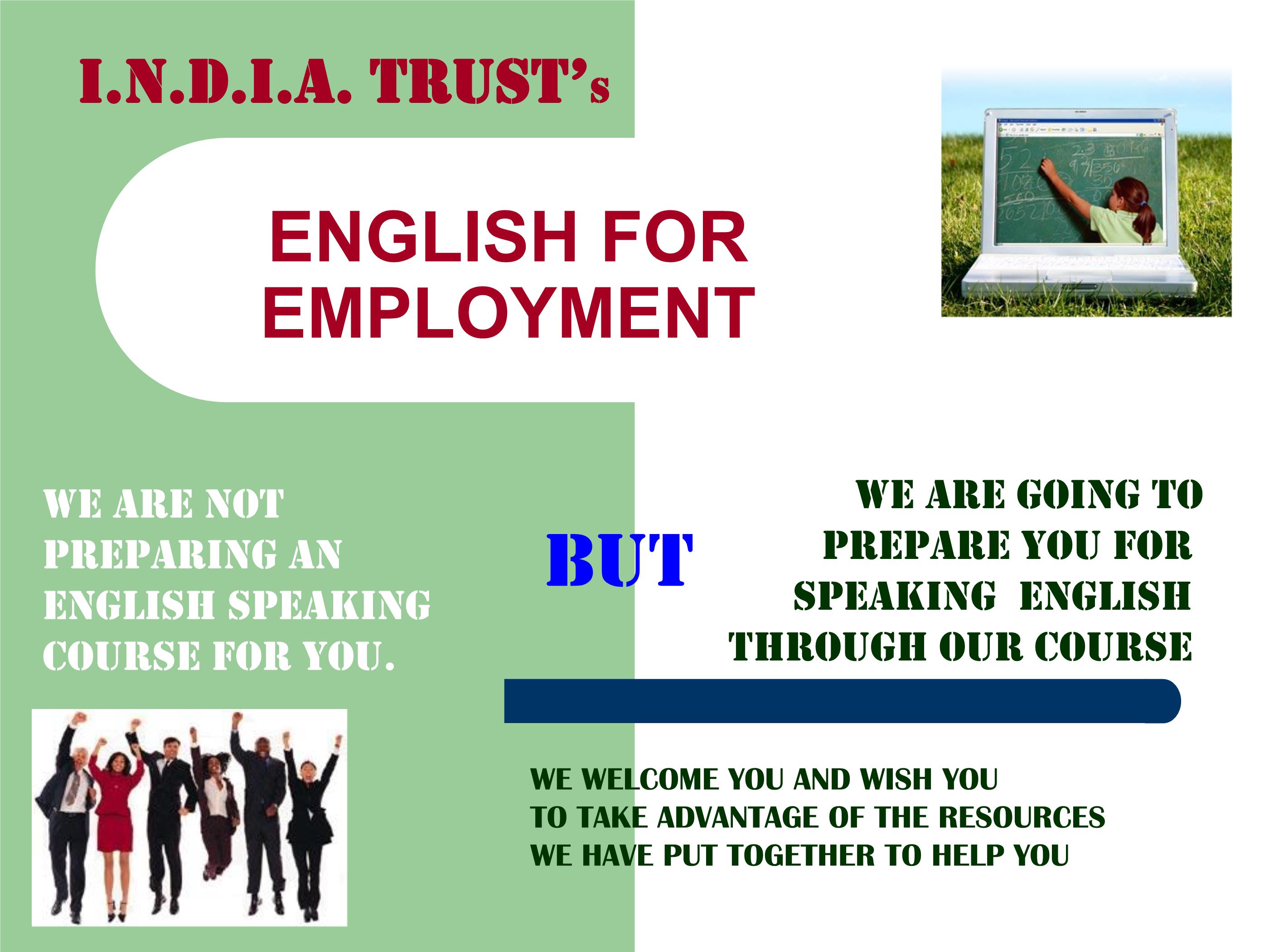 ENGLISH FOR  EMPLOYMENT